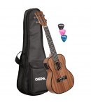 Cascha® ukulele koncertowe EQ mahoń Premium elektro-akustyk z pokrowcem