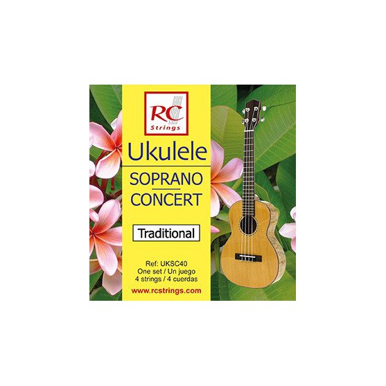 Struny RC Strings do ukulele soprano i koncert UKSC40 Clear Nylon