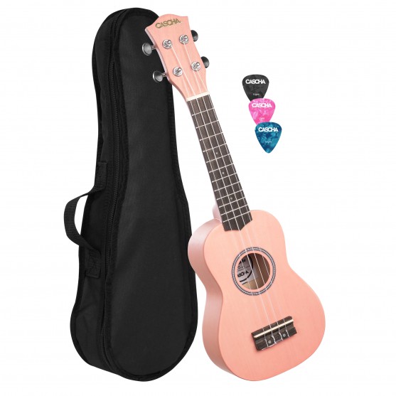 Cascha® ukulele sopranowe PINK z pokrowcem