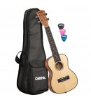 Cascha® ukulele koncertowe lity świerk Premium z pokrowcem