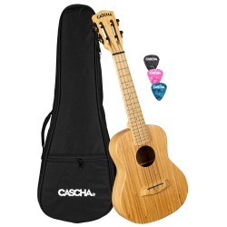 Cascha® ukulele koncertowe Bamboo Natural z futerałem
