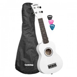 Cascha® ukulele sopranowe CREAM z pokrowcem